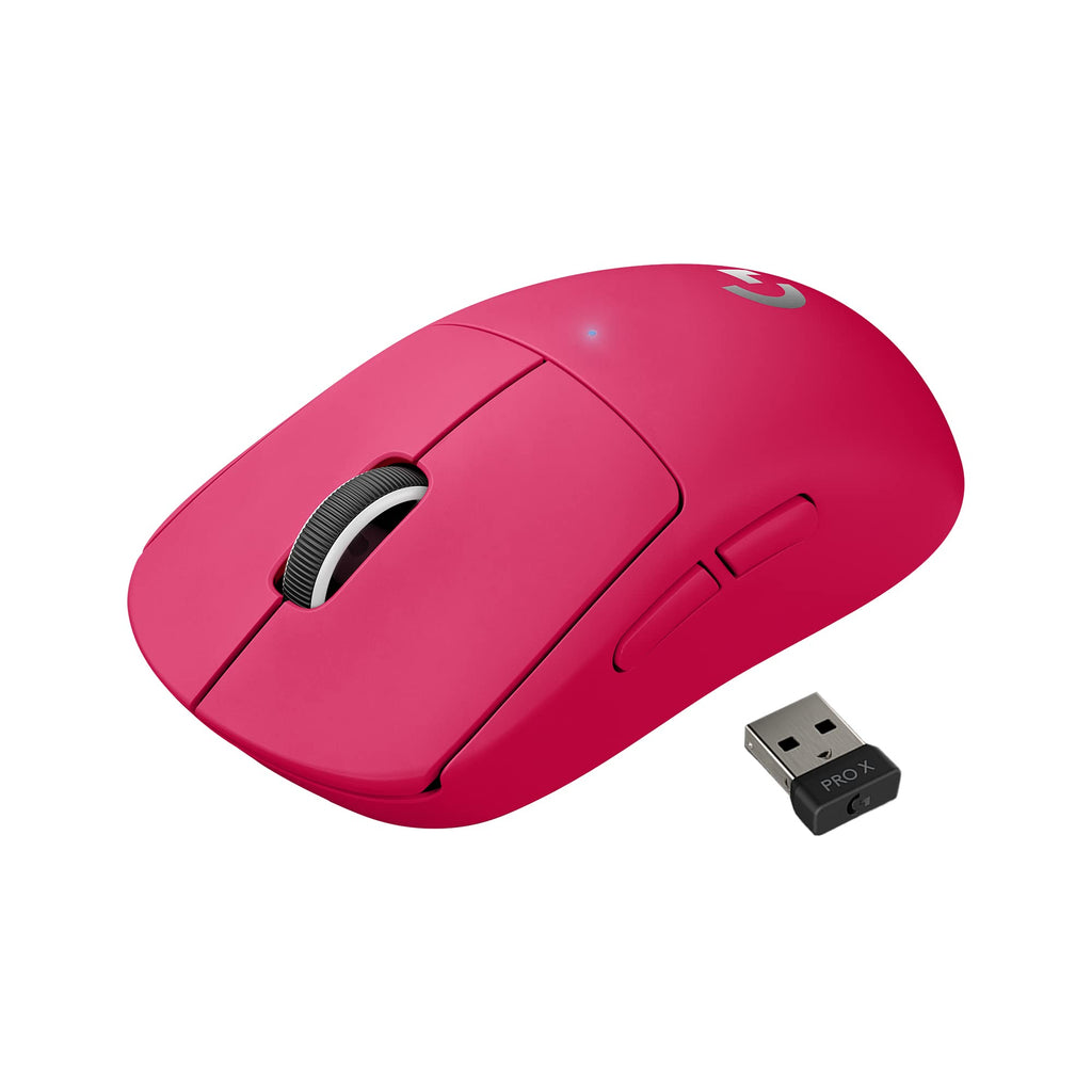 Logitech G PRO X Superlight Wireless Gaming Mouse, Ultra-Lightweight, Hero 25K Sensor, 25,600 DPI, 5 Programmable Buttons, Long Battery Life, Compatible with PC/Mac - Magenta