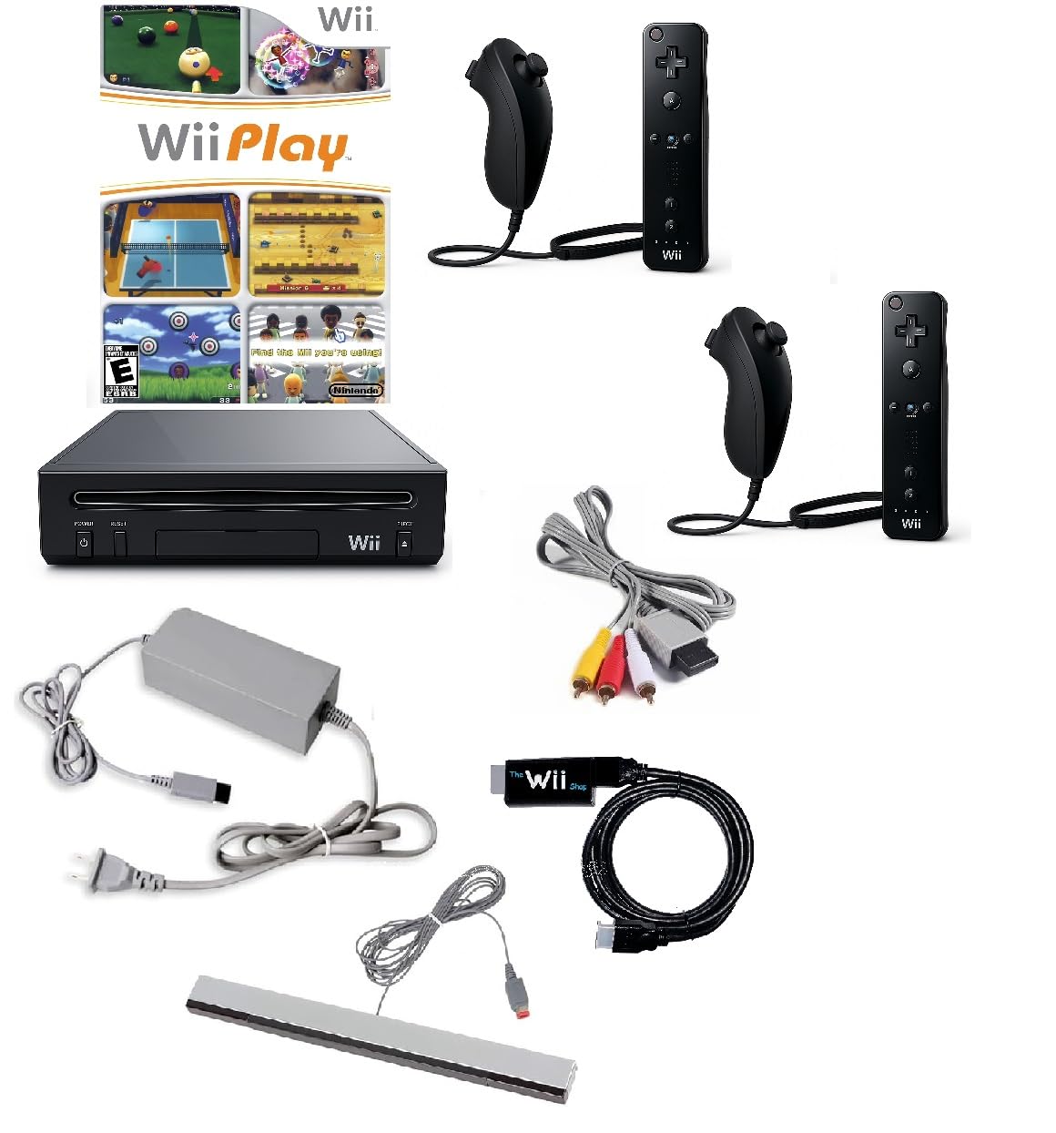 Wii Console Bundle (White) with Wii Play Game (2 Players) -Smart TV Ready (Renewed)