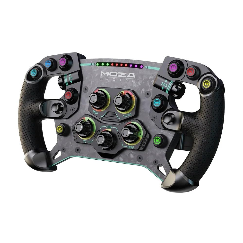 MOZA Racing ステリングホイール GS V2P Steering Wheel ハンドル GT・Formula カスタマイズ可能な10個のLED RGBボタン クイックリリース内蔵 レーシングゲーム R057 【国内正規品】