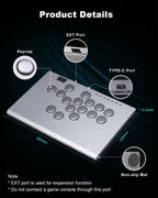 ONEED Haute42 Leverless Controller M16 Plus Grey-Aluminum Leverless Arcade Stick for PC/PS3/PS4/Switch Game,Crystal Low-Profile Switch Arcade Stick Support Hot Swap & SOCD