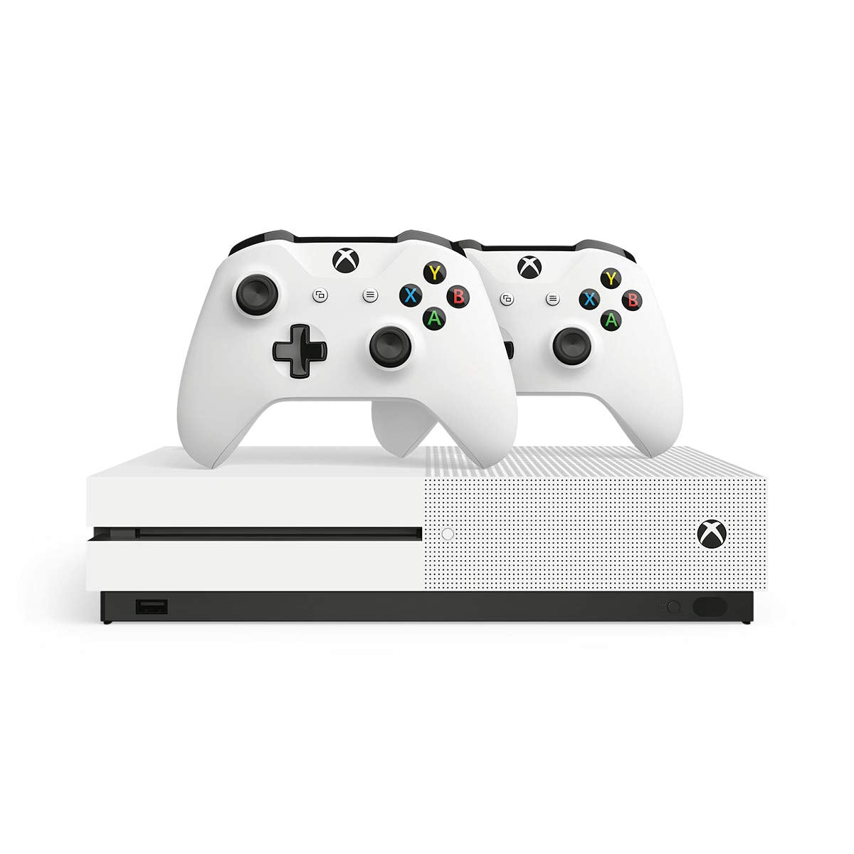 Microsoft Xbox One S Two-Controller Bundle 4K 1TB HDD White (Renewed)