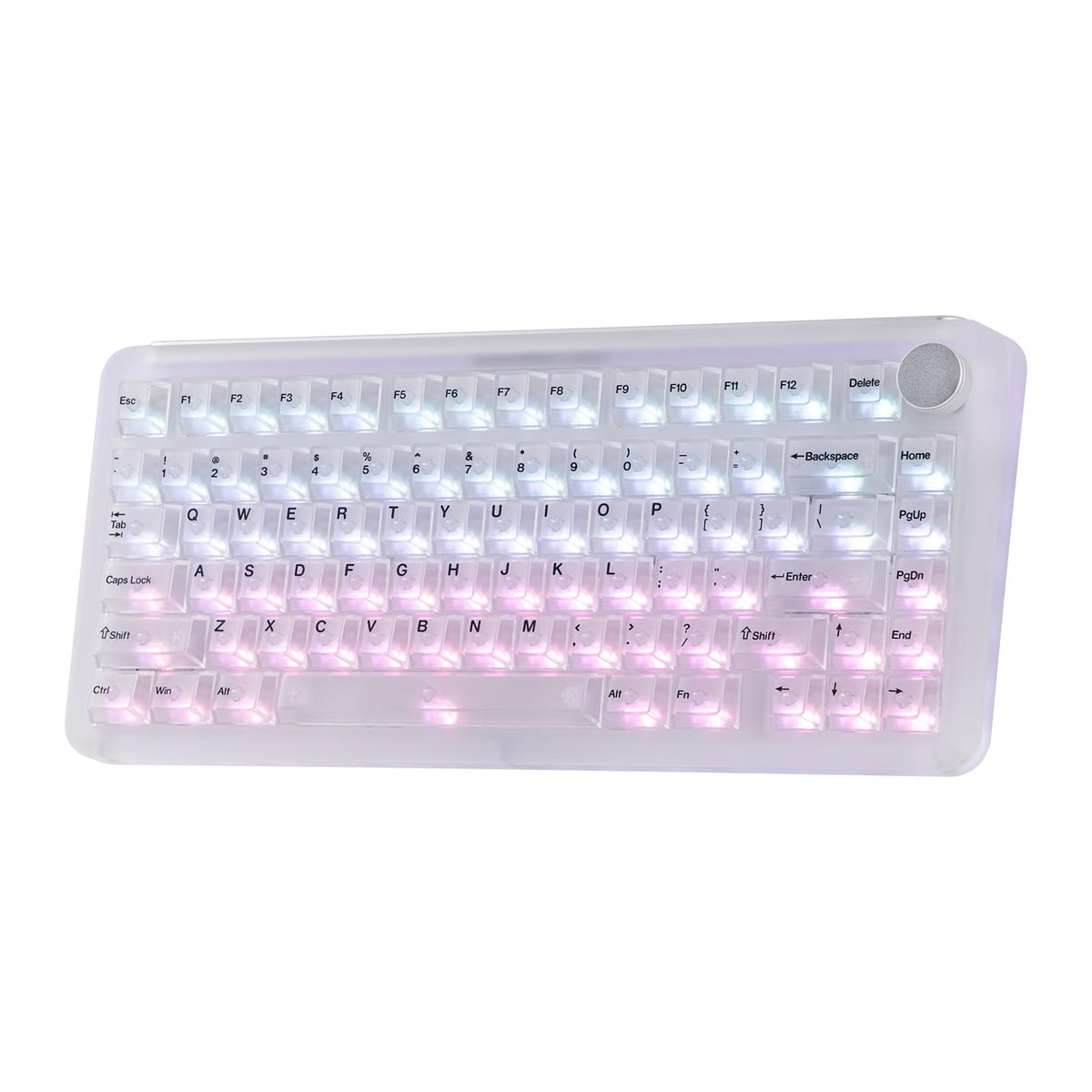KiiBoom Phantom81 V4 Acrylic Semi-Translucent Mechanical Keyboard, Creamy Gasket, 75% Wireless Gaming Keyboard with 8000mAh Battery, RGB Backlits, Hot Swap, Shine Through, NKRO, Win/Mac (Black)