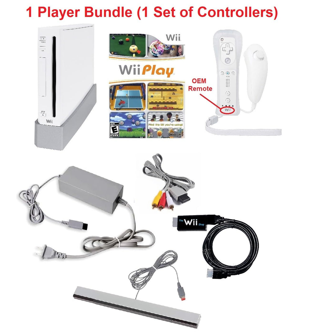 Wii Console Bundle with Wii Play Game (1 Player) -Smart TV Ready (Renewed)
