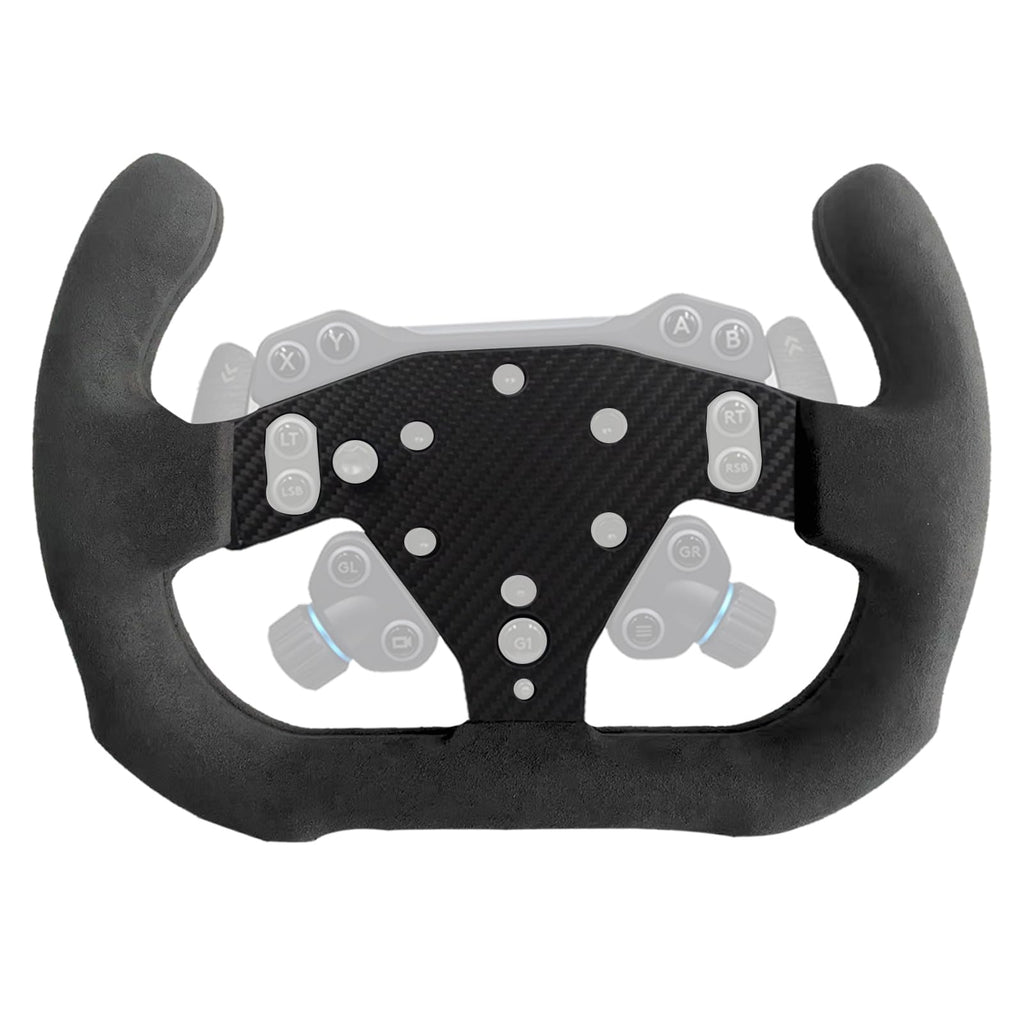 Latest Dual Perforated Leather Grip For Logitech G RS50 System; lightweight Real Carbon Fiber Compatible with Logitech G RS On Xbox Series X/S PS4/PS5 PC Wheel Hub (13 inch-Dual Perforated Leather)
