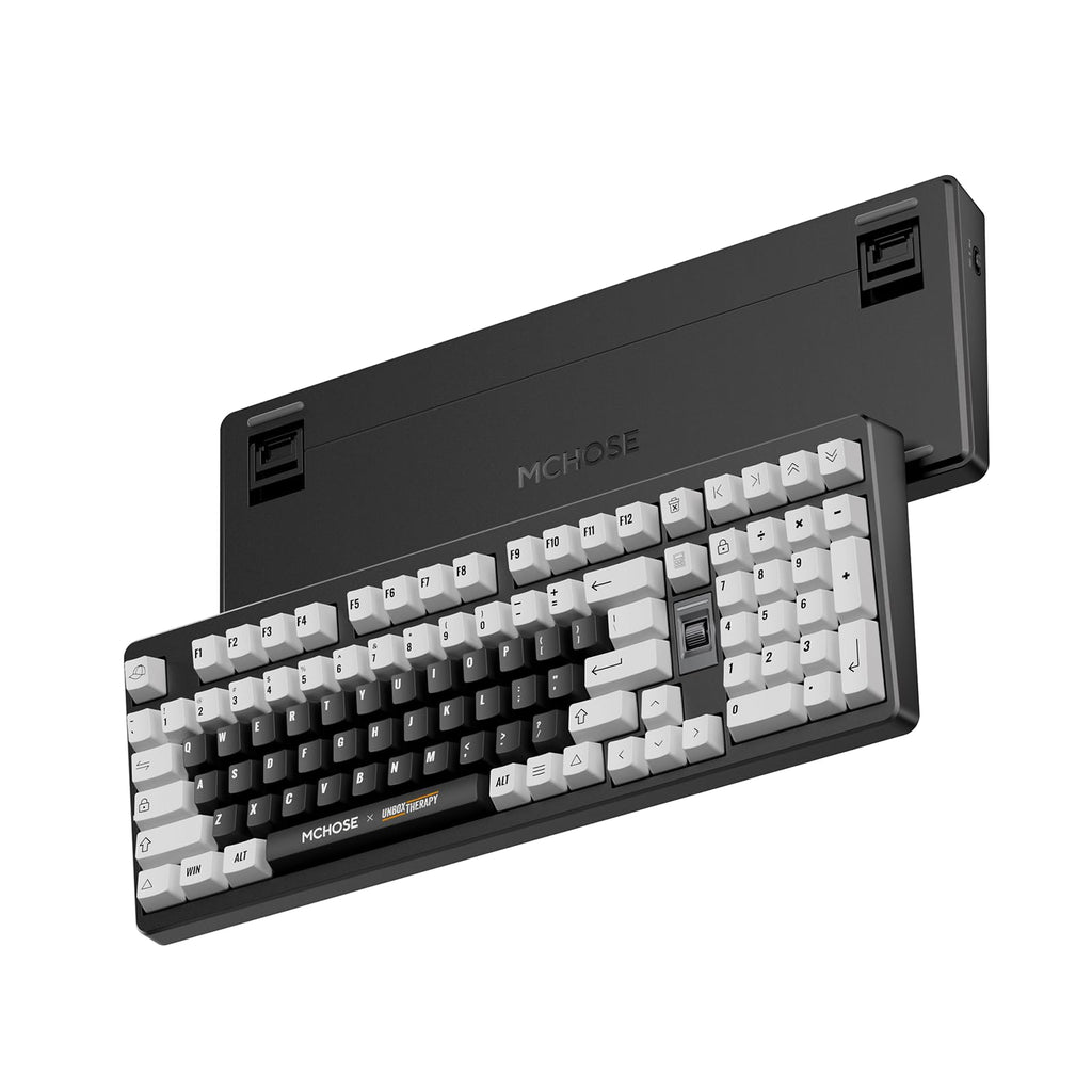 MCHOSE UT98 Wireless Mechanical Keyboard Compact Silent Gaming Keyboard with Knob Tri-Mode Connection Hot Swappable Custom Creamy Keyboard Gasket Structure Pre-lubed Linear Switches RGB Classic Silent