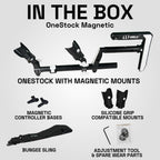 Magnetic Gun Stock for Quest 3, 3S & with Silicone Grips - Magnetic VR Gun Stock - with Basic Sling - VR Accessory for Shooting Games - OneStock Magnetic