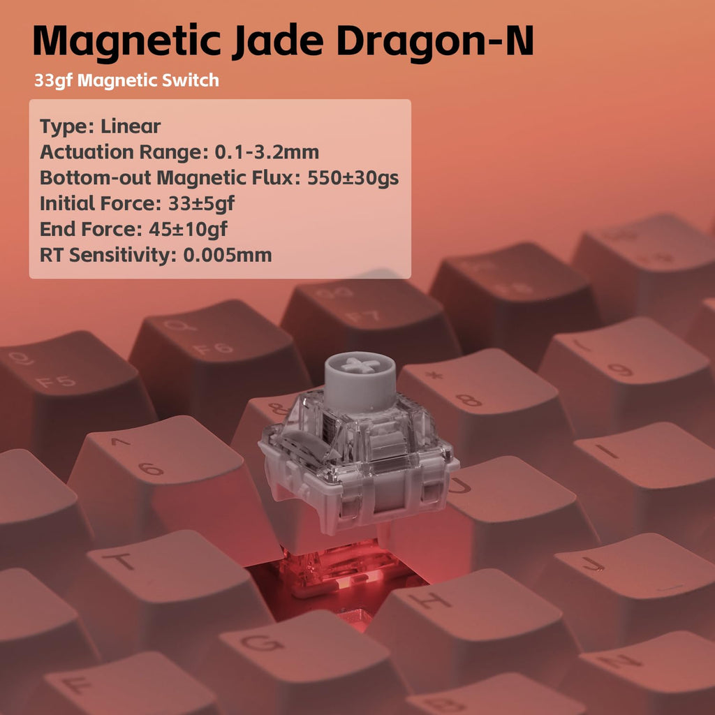 nuphy Field75 HE V2 75% Layout 83 Keys Gaming Keyboard with knobs (Magnetic Jade Dragon-N Switches)