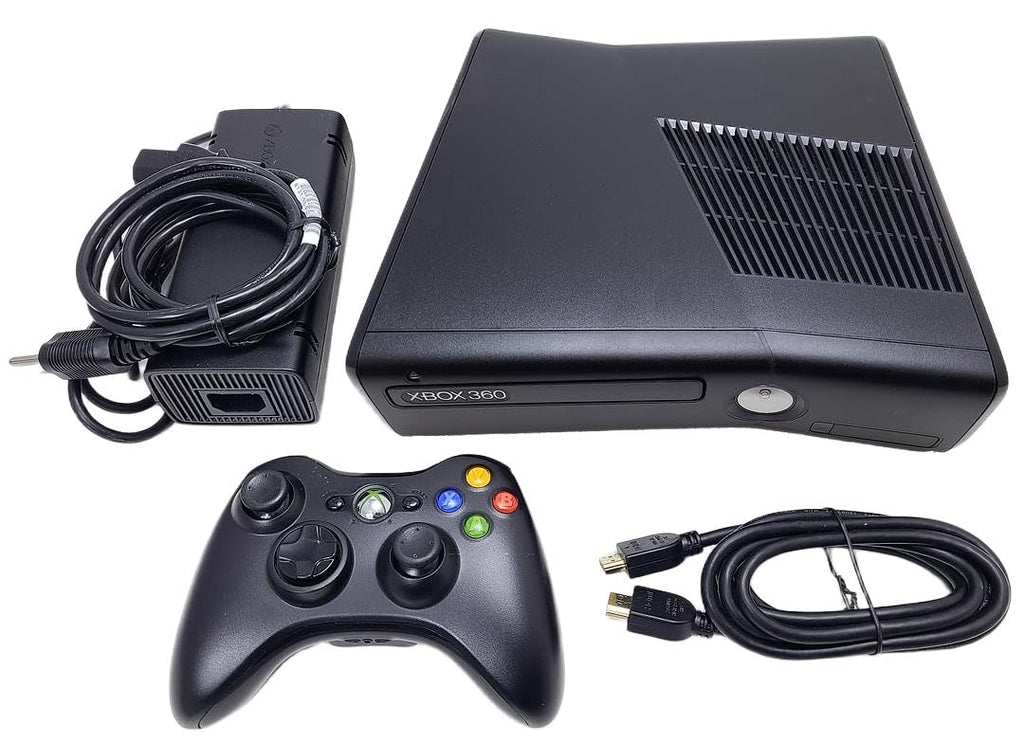 Xbox Microsoft 360 S Slim Console Bundle – Black 4GB System - Includes Controller, and Up to Date HDMI & Power Adaptor – Ready-to-Play Disc Gaming Kit! (Renewed)
