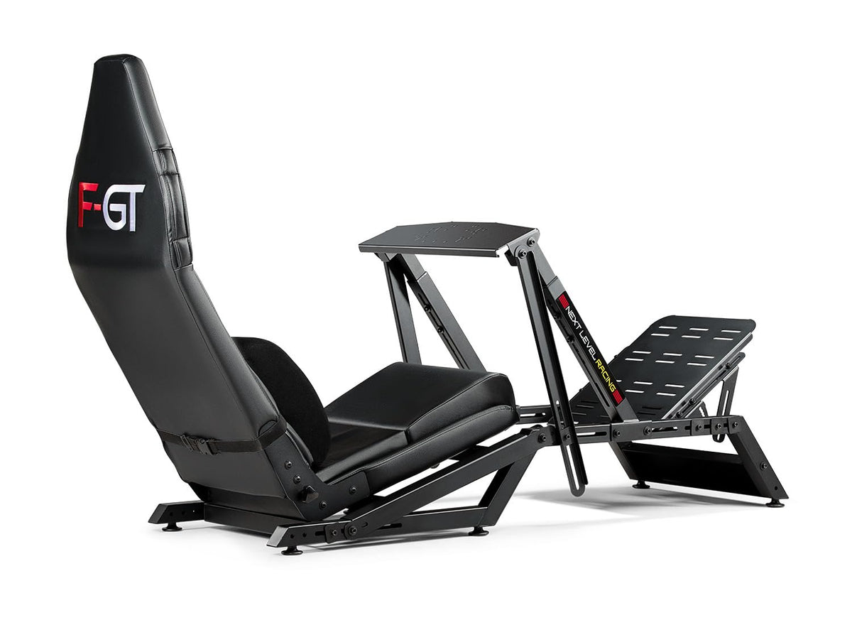 Next Level Racing F-GT Racing Simulator Cockpit. Formula and GT racing simulator cockpit compatible with Thrustmaster, Fanatec, Moza Racing on PC, Xbox and PS