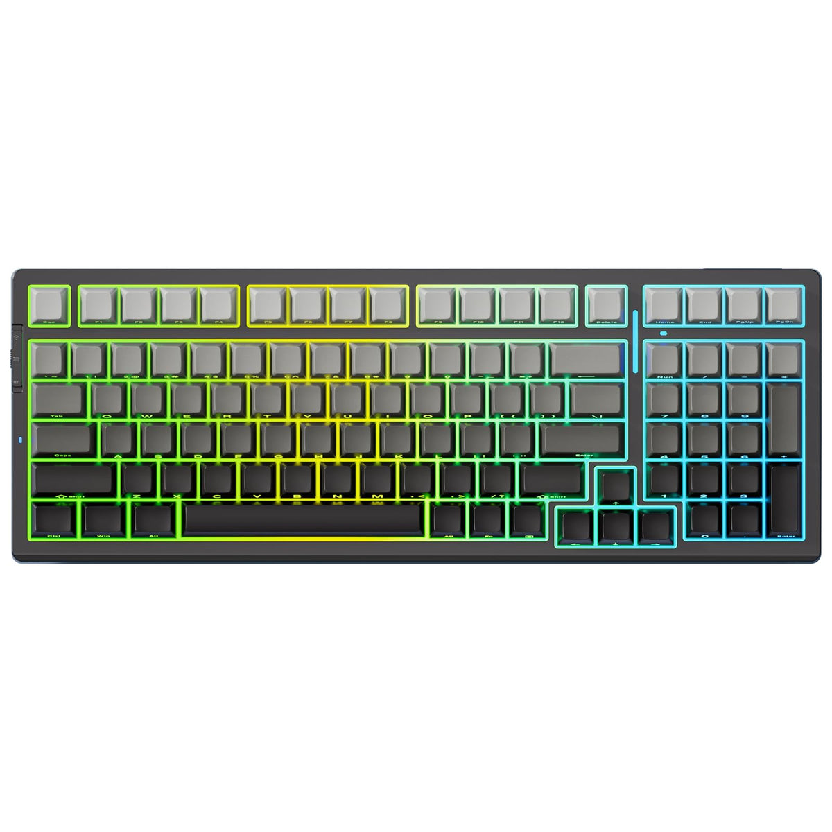 MCHOSE UT98 Wireless Mechanical Keyboard Compact Silent Gaming Keyboard with Knob Tri-Mode Connection Hot Swappable Custom Creamy Keyboard Gasket Structure Pre-lubed Linear Switches RGB Classic Silent