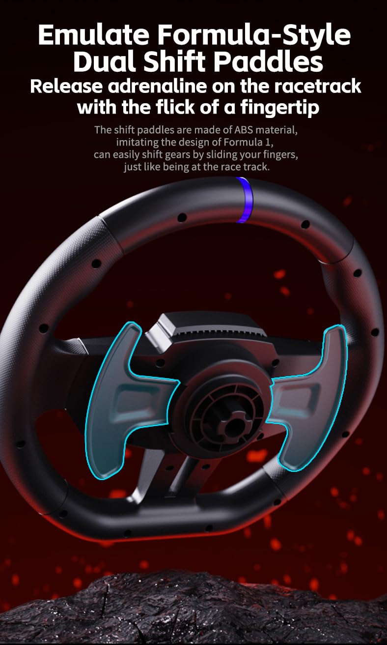 PXN V9 Gen2 Gaming steering Wheel With Pedals/Shifter for PC,PS4,PS3,Xbox