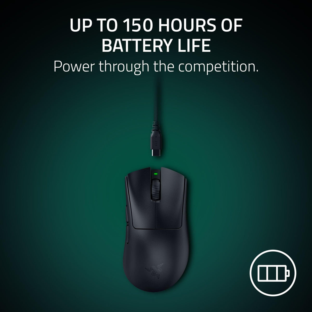 Razer DeathAdder V4 Pro Wireless Gaming Mouse, 8K Polling Rate, 56g, Black