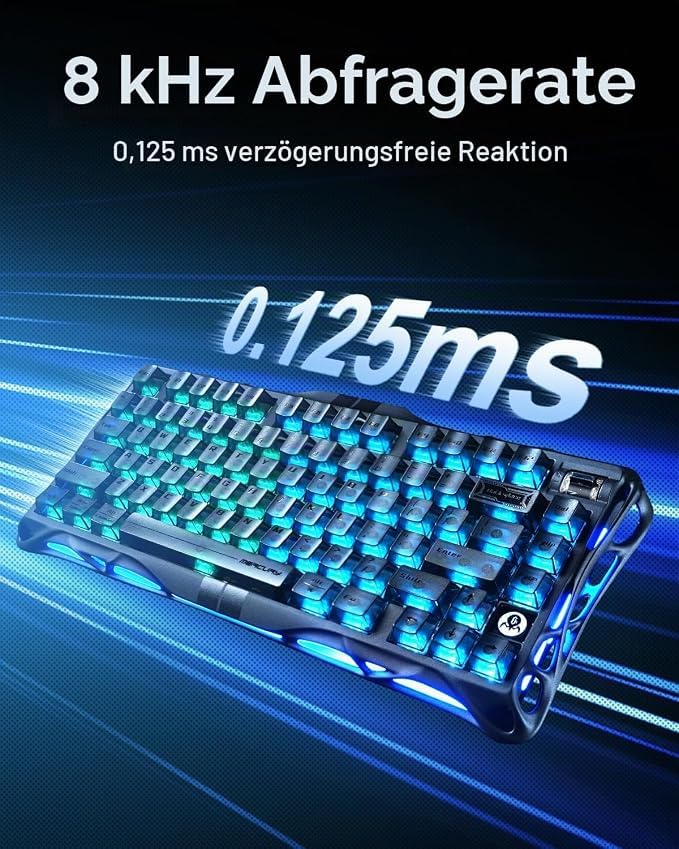 GravaStar Mercury V75 Hall Effect Gaming Keyboard, 8000Hz Polling Rate