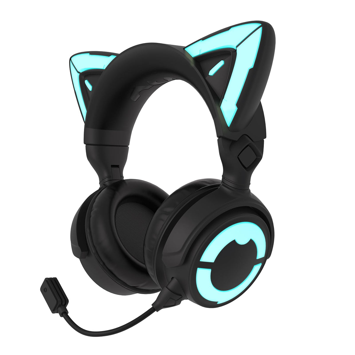 YOWU Cat Ear Headphones 4GS -Wireless Bluetooth Noise Cancelling Headphones, RGB Gaming Headset with Mic & 2.4G USB/Type C Dongle for PC/PS4/PS5/XBOX/Switch