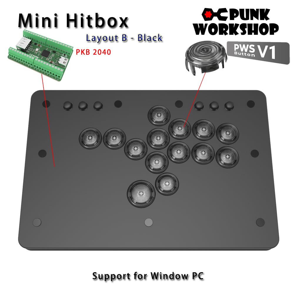 SZJLMKJ PWS Leverless Fight Stick Controller Mini BOX SOCD Fighting Controller With Mechanical Button Support PC