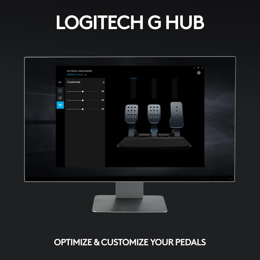 Logitech G PRO Racing Pedals Simulator with 100kg Load Cell Brake