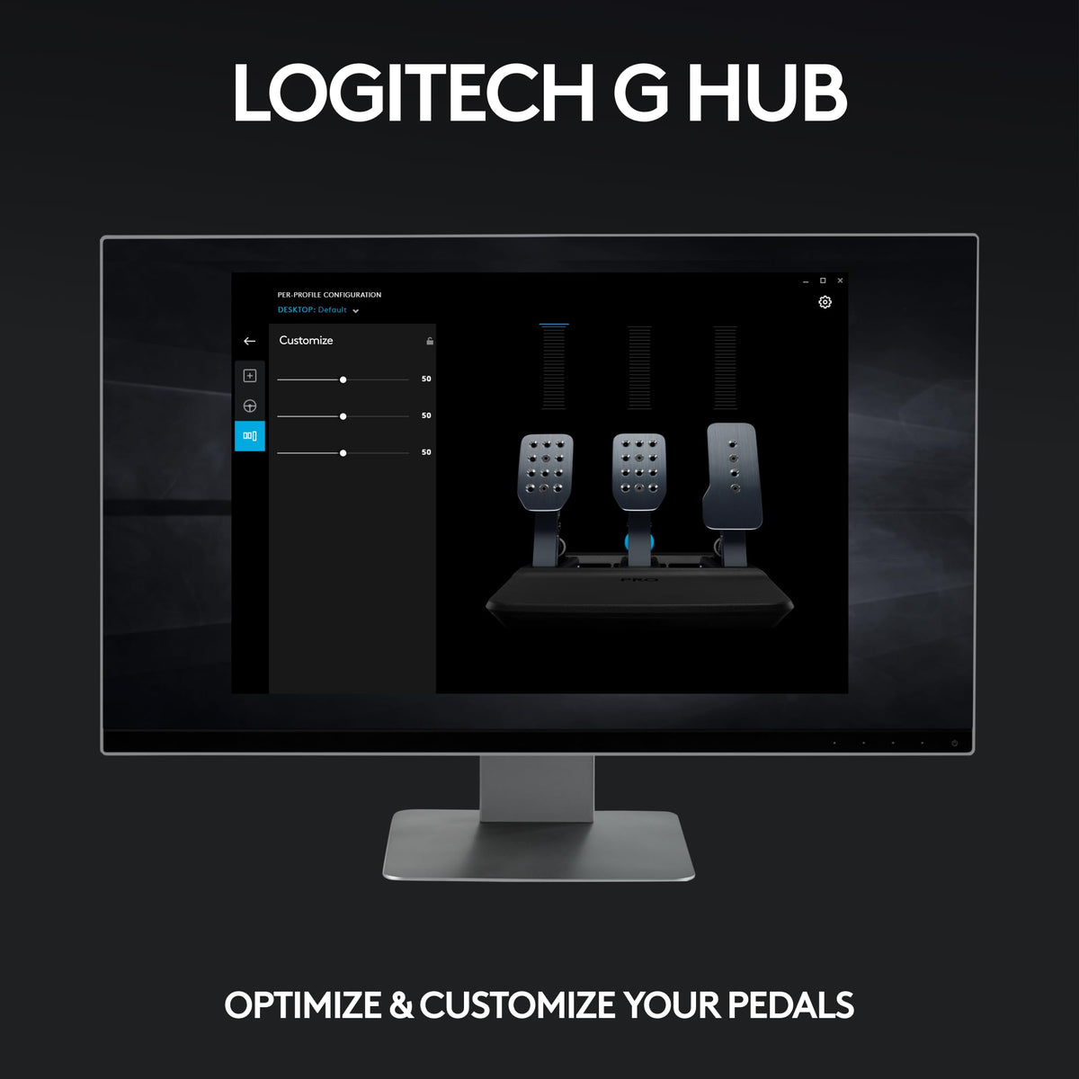 Logitech G PRO Racing Pedals Simulator with 100kg Load Cell Brake