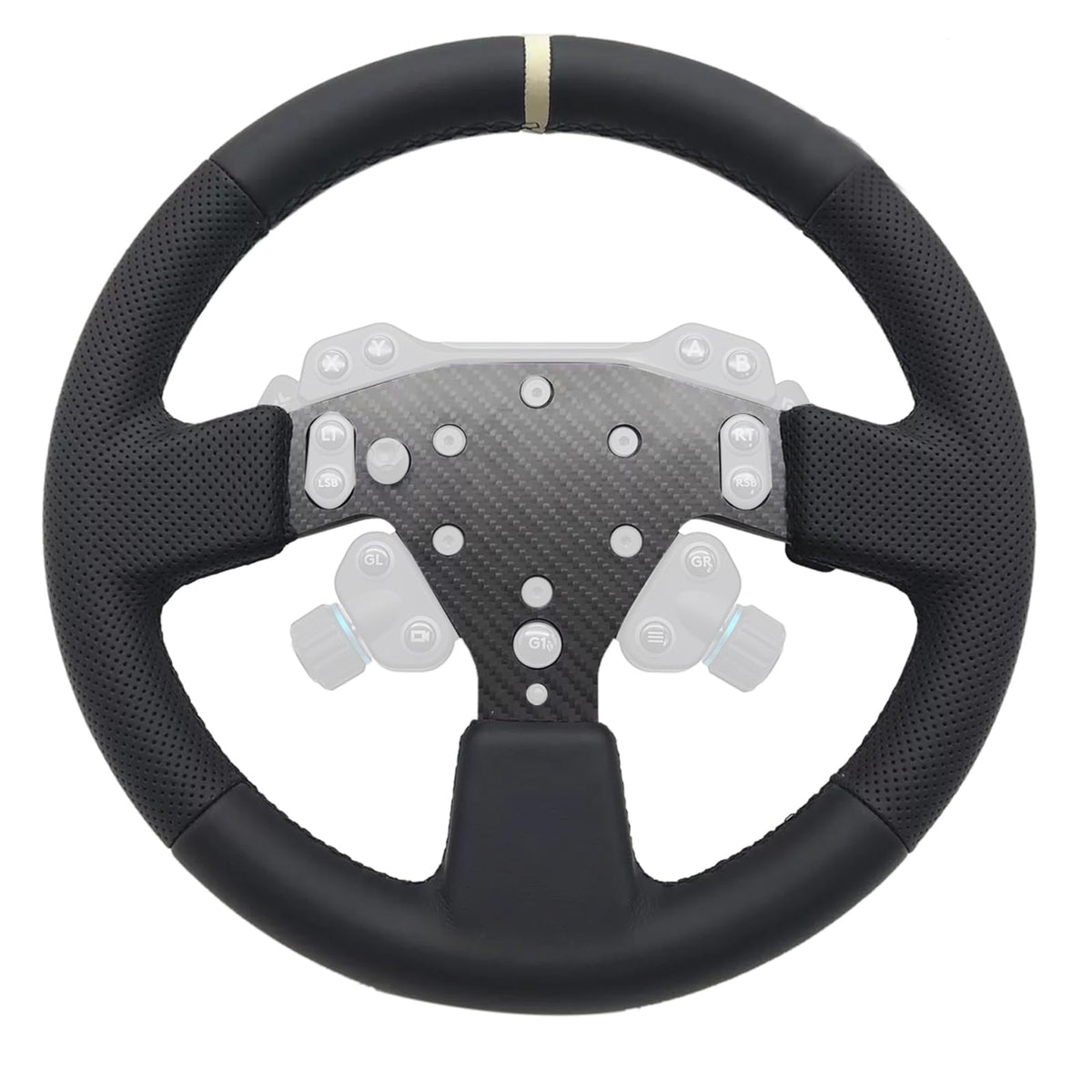 Latest Dual Perforated Leather Grip For Logitech G RS50 System; lightweight Real Carbon Fiber Compatible with Logitech G RS On Xbox Series X/S PS4/PS5 PC Wheel Hub (13 inch-Dual Perforated Leather)