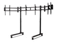 Next Level Racing Round Tube Freestanding Triple Monitor Stand, Black
