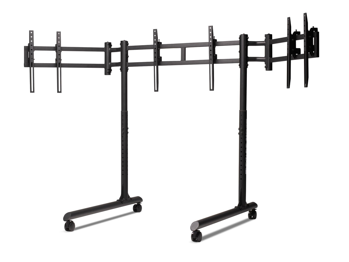 Next Level Racing Round Tube Freestanding Triple Monitor Stand, Black