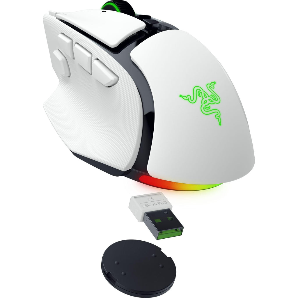 Razer Basilisk V4 Pro Wireless Gaming Mouse, 200 Hr Battery Life, White