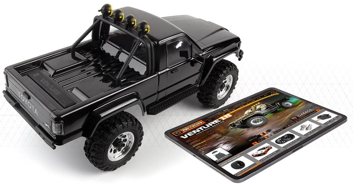 HPI Racing 160802 - Venture18 1985 Toyota Hilux 1/18 Brushless Crawler RTR Black