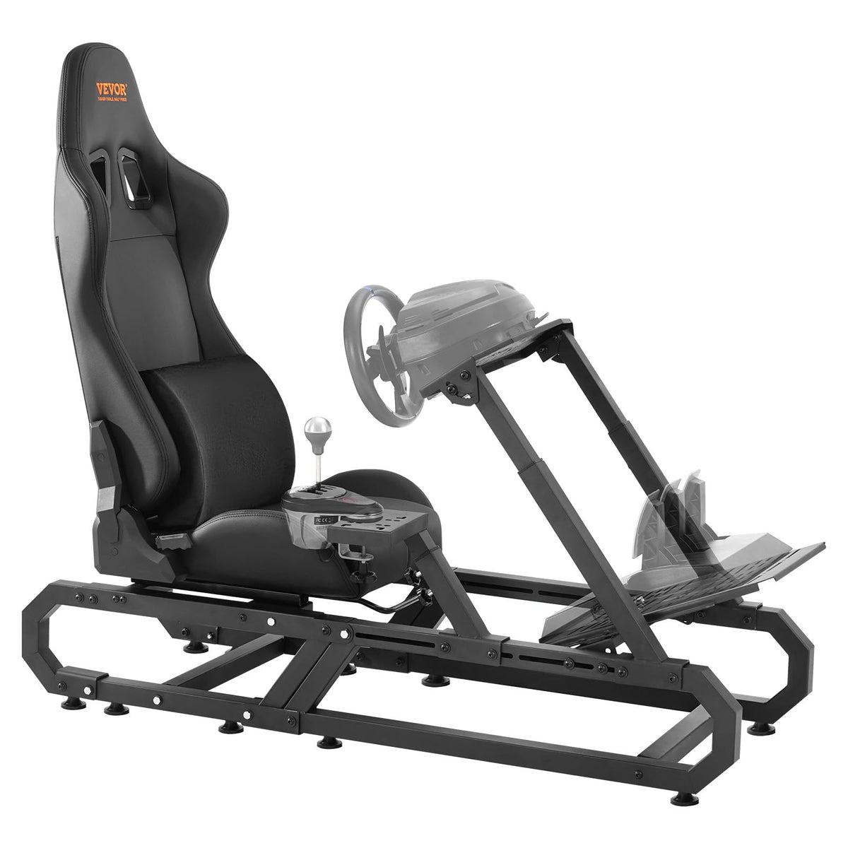 VEVOR Gaming Racing Wheel Stand, Compatible with Logitech G923/G920/G29 & Thrustmaster T248P, Heavy-Duty Adjustable Steering Wheel Stand Cockpit, 330 lbs Capacity, Compact for Sim Racing
