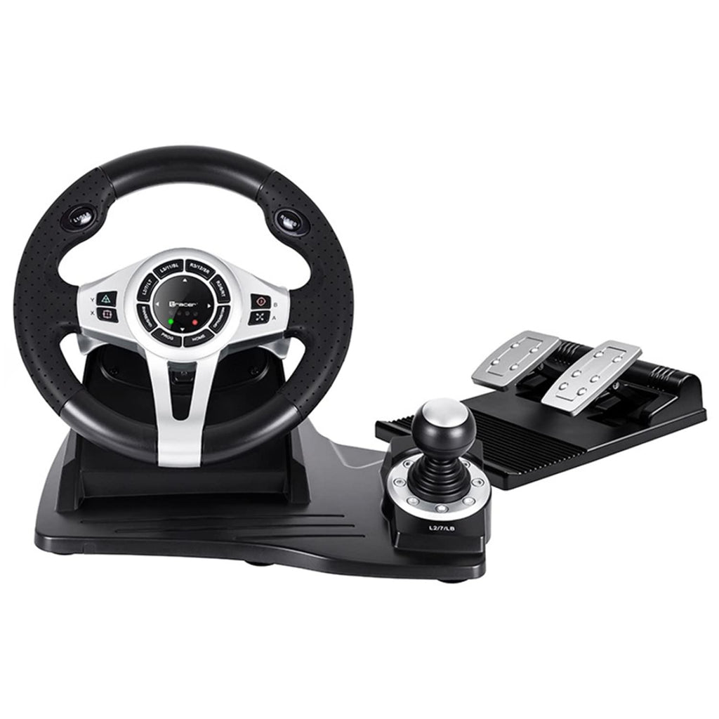 Tracer Roadster 4 in 1 Steering Wheel for PC/PS3/PS4/Xone 2 Pedal Set Gear Lever 270 Degree Rotation Angle
