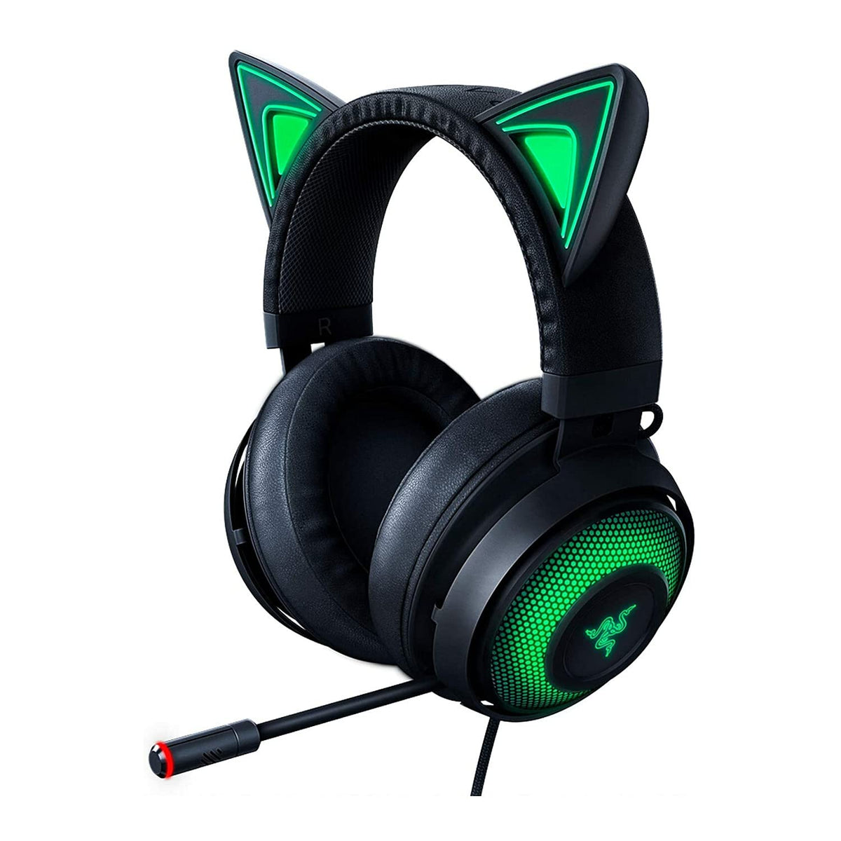 Razer Kraken Kitty RGB USB Gaming Headset: THX 7.1 Spatial Surround Sound - Chroma RGB Lighting - Retractable Active Noise Cancelling Mic - Lightweight Aluminum Frame - for PC - Quartz Pink