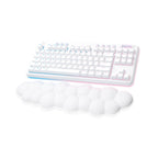 Logitech G715 Wireless Mechanical Gaming Keyboard with LIGHTSYNC RGB, Lightspeed, Tactile Switches (GX Brown), and Keyboard Palm Rest, PC/Mac Compatible - White Mist