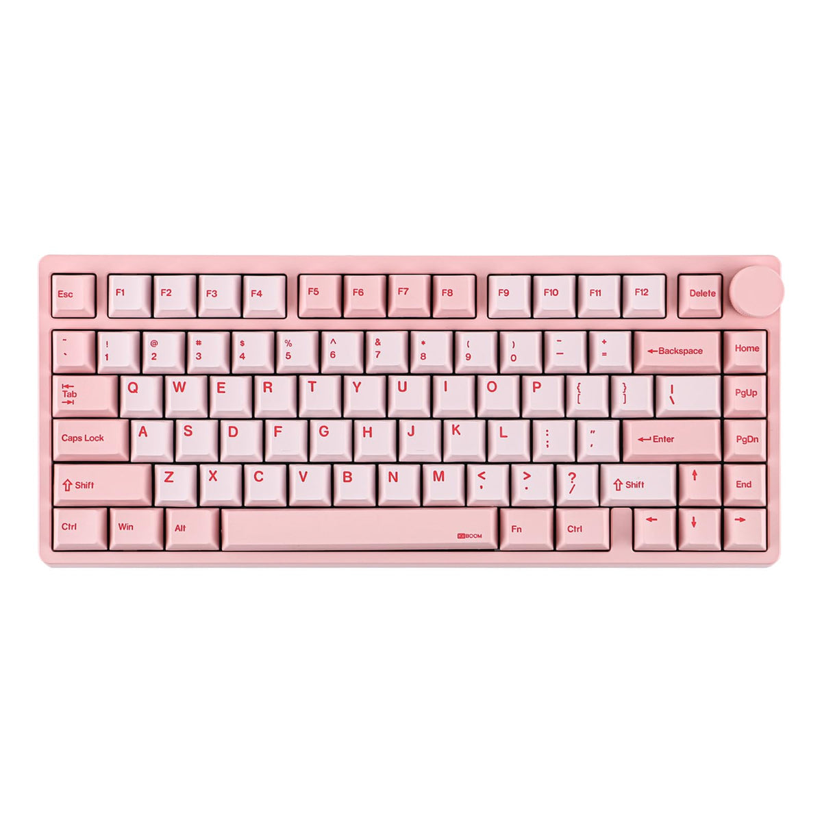 KiiBoom Moonshadow V2 75% Wireless Aluminum Gaming Keyboard, QMK&VIA Programmable, BT5.0/2.4GHz/USB-C, Hot-Swappable Creamy Mechanical Keyboard with FR4 Plate, Knob, 4000mAh Battery (Pink)