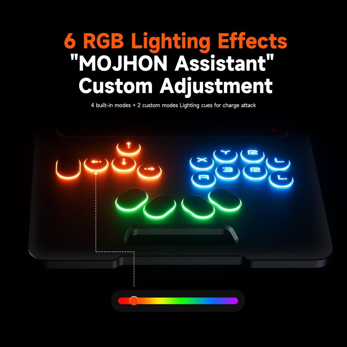 BIGBIG WON Fight Master Leverless Controller for Switch 2/Switch/PC/iOS/Android, All-Button Hitbox Arcade Stick with Bluetooth/2.4G/Wired, Hot-Swappable Fast-Trigger Mechanical Switches, RGB Fight Stick