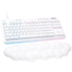 Logitech G715 Wireless Mechanical Gaming Keyboard with LIGHTSYNC RGB, Lightspeed, Tactile Switches (GX Brown), and Keyboard Palm Rest, PC/Mac Compatible - White Mist