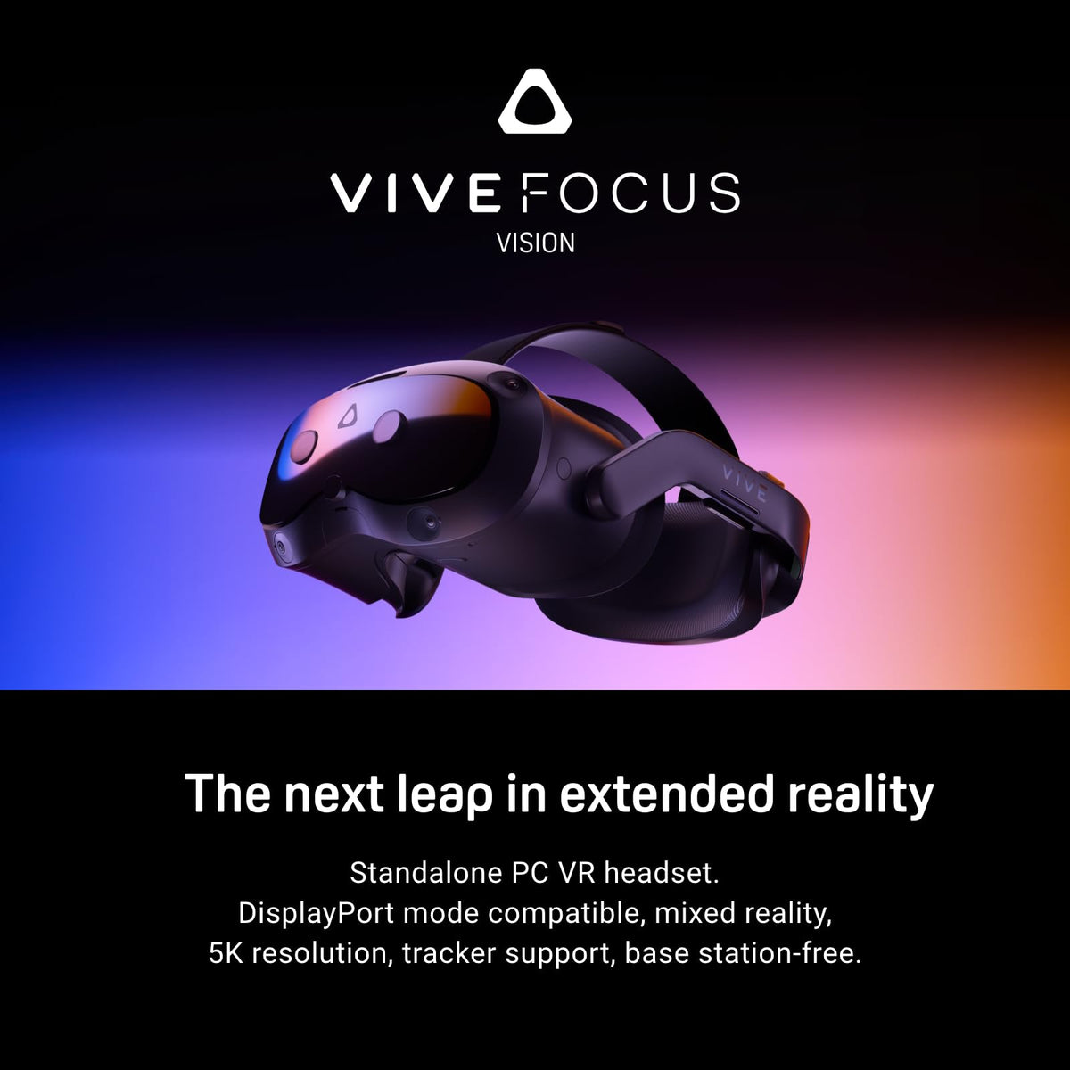 HTC Vive Focus Vision Wired Bundle — XR Headset with DisplayPort PC VR Streaming Kit
