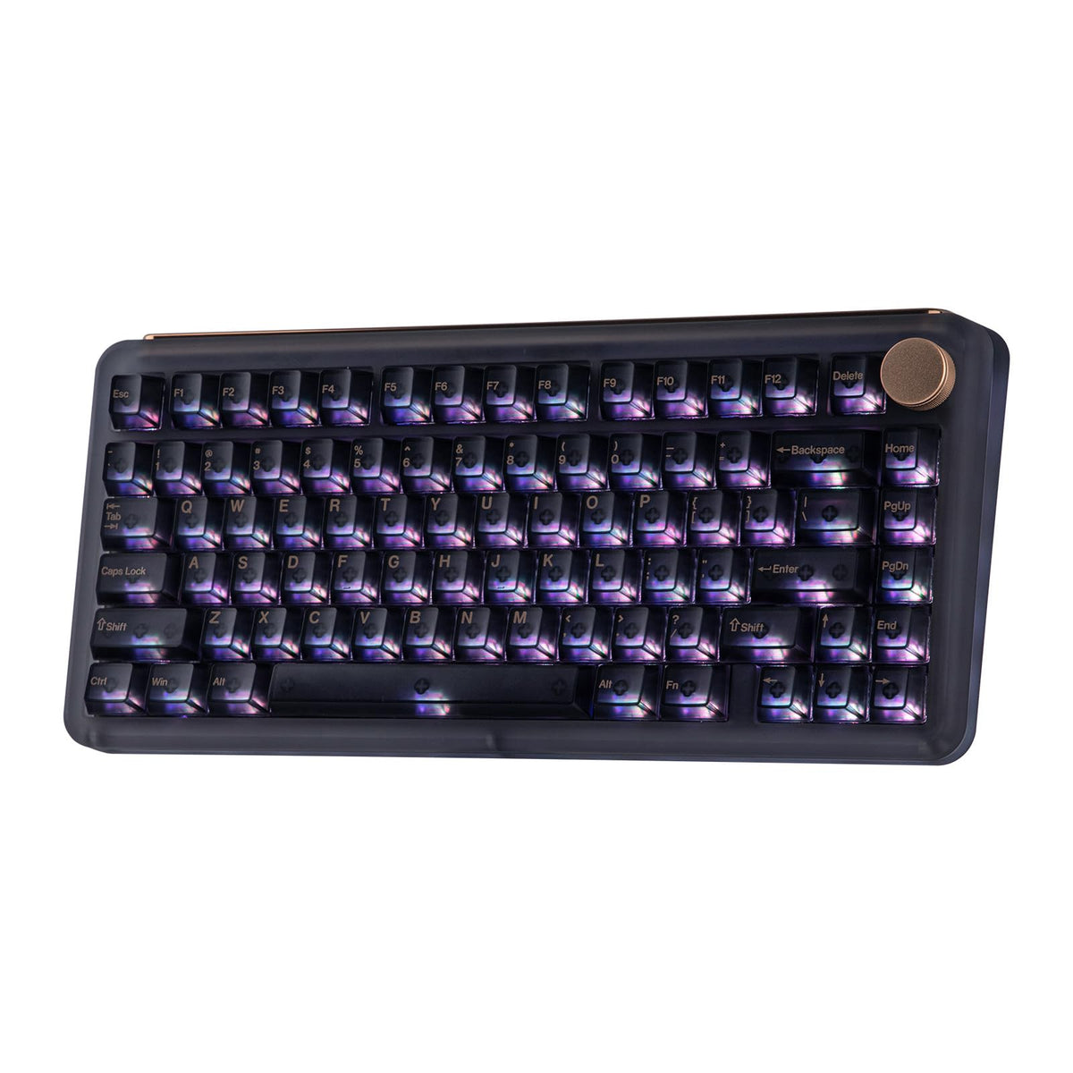 KiiBoom Phantom81 V4 Acrylic Semi-Translucent Mechanical Keyboard, Creamy Gasket, 75% Wireless Gaming Keyboard with 8000mAh Battery, RGB Backlits, Hot Swap, Shine Through, NKRO, Win/Mac (Black)
