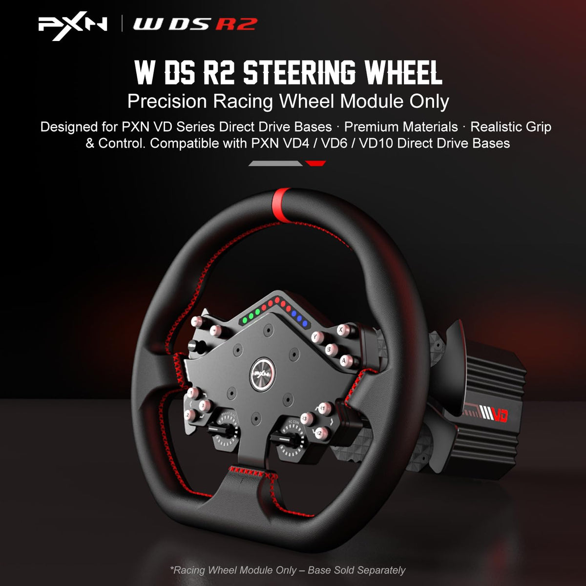 PXN W DS R2 Gaming Racing Wheel, Compatible with VD4/VD6/VD10 Bases