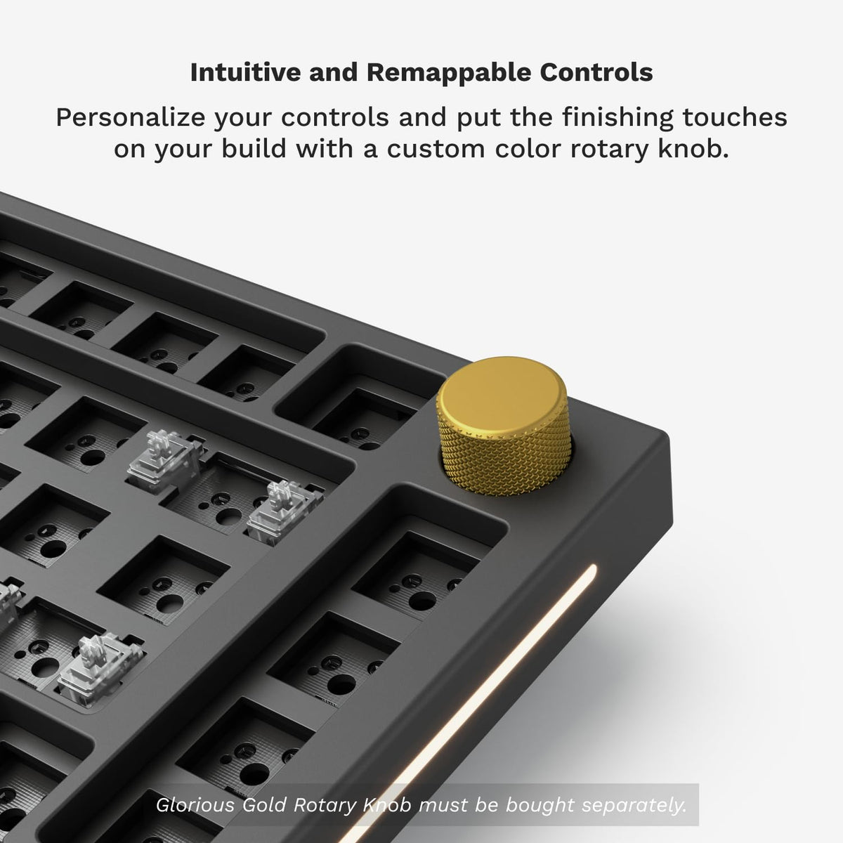 GLORIOUS Gaming GMMK PRO 75% Barebones Black (Frame Only) - Modular Mechanical Gaming Keyboard, TKL Size (75%), 3.3lb Frame, RGB, Fully Customisable, 5-Pin Switch Support