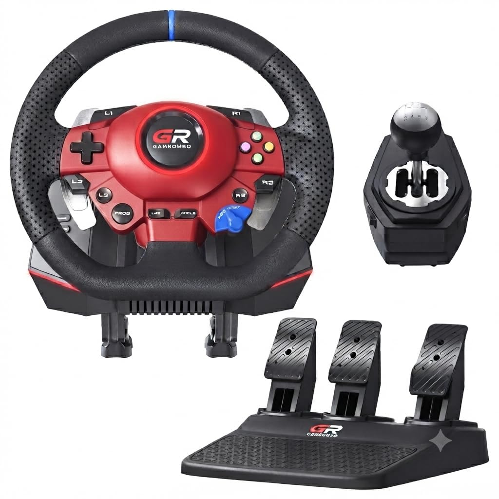 Gamrombo 11in Racing Wheel Set for PS5/PS4/PC