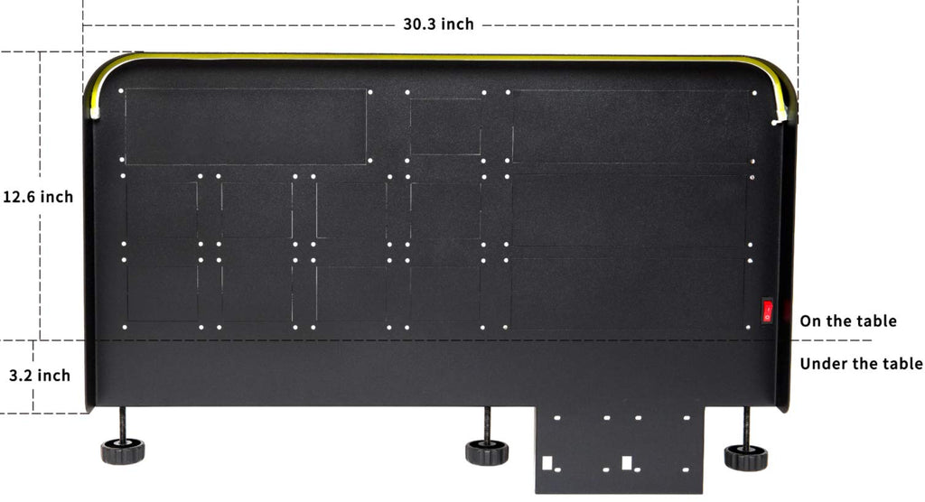 Meza - Cockpit Simulator Panel Kit, Pre-Cut Flight Sim Mounting Set Compatible with Logitech Yoke, Throttle Quadrants, Honeycomb Yoke and Logitech Flight Panels, LED Light Bar, 30 x 20 x 4 Inch