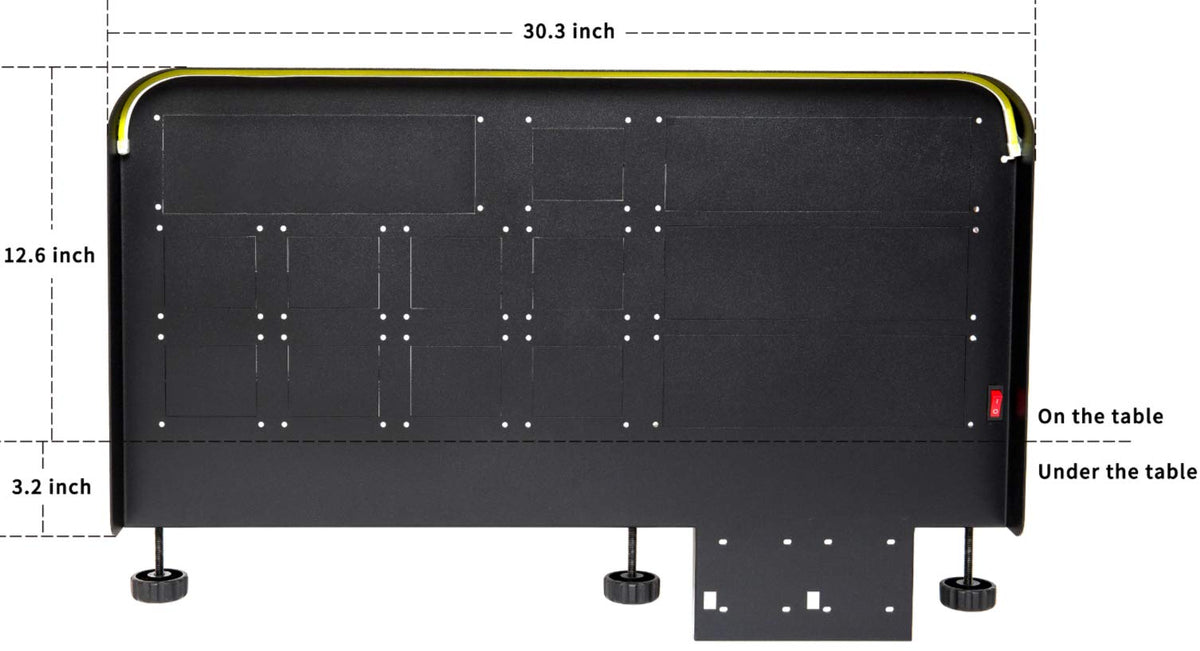 Meza - Cockpit Simulator Panel Kit, Pre-Cut Flight Sim Mounting Set Compatible with Logitech Yoke, Throttle Quadrants, Honeycomb Yoke and Logitech Flight Panels, LED Light Bar, 30 x 20 x 4 Inch