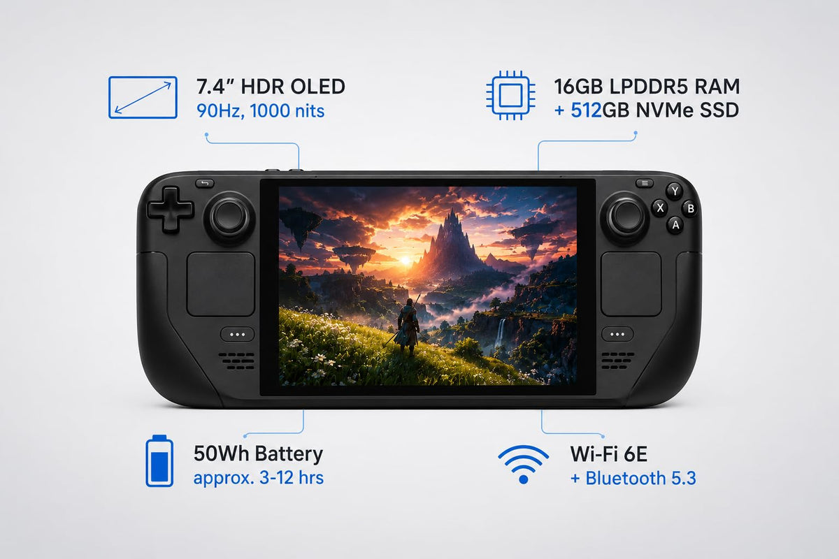 Valve Steam Deck OLED 512GB Handheld Gaming Console - Featuring A High Dynamic Range Screen, A Longer-lasting Battery, Faster Downloads, And Much More