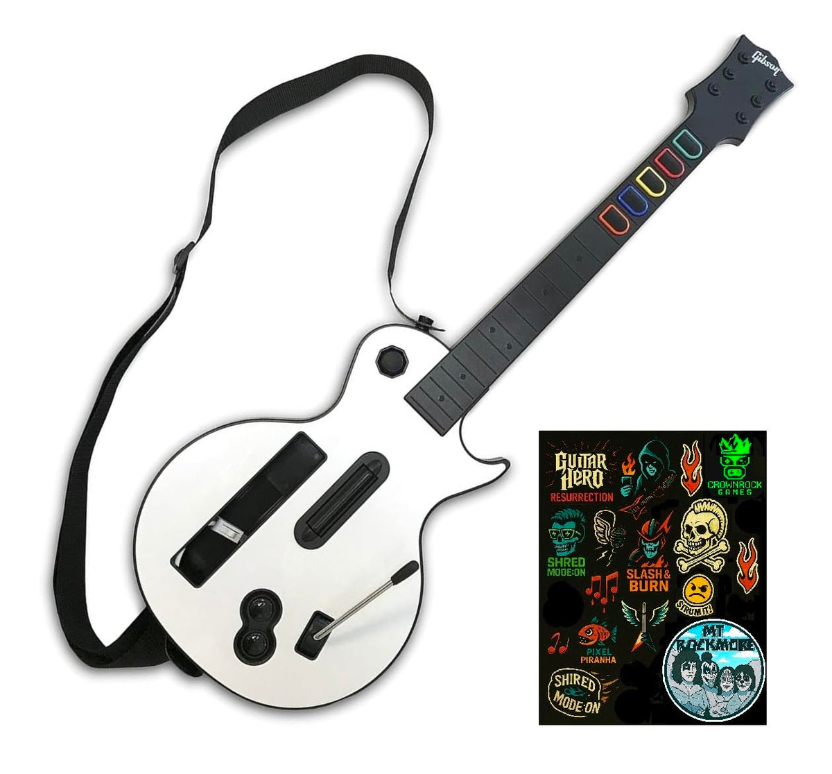 Crownrock Enterprises Authentic Legends of Rock Wii Guitar Bundle - Gibson Controller + Game (Renewed)