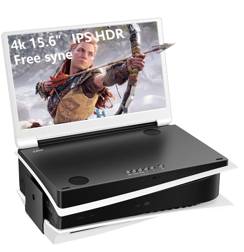 G-STORY 15.6" IPS 4K 60Hz Portable Gaming Monitor for PS5, 2 HDMI Speakers