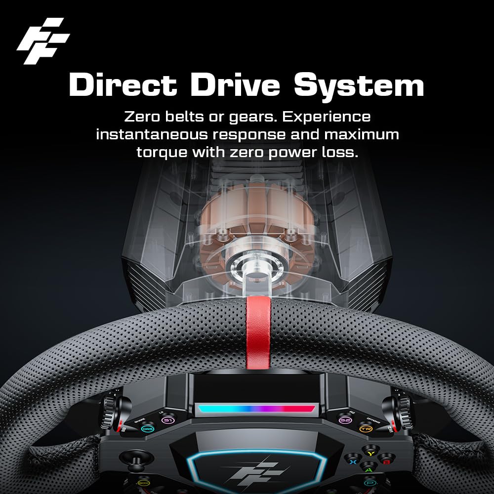 Flashfire BAHRAIN Steering Wheel 3.2 Nm Direct Drive & Pedals Bundle