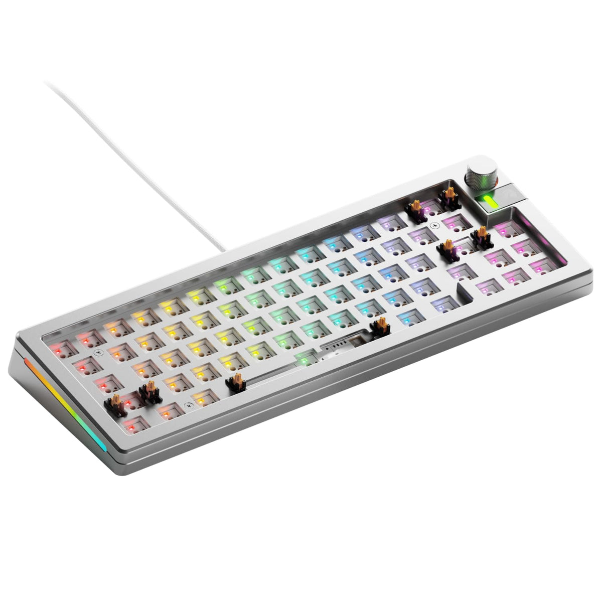 GLORIOUS Gaming - GMMK 3 PRO Barebones Custom Keyboard Kit w/Knob, Custom Modular Aluminum Body & Gasket System, Hotswappable 100% Keyboard, Sound Dampening Foam, Aluminum Switch Plate ANSI (Black)