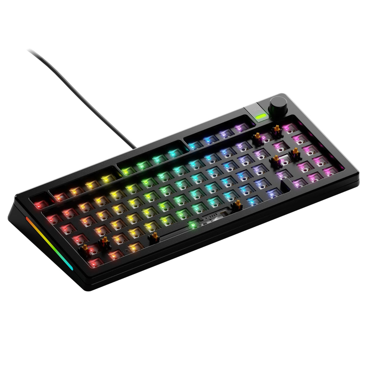 GLORIOUS Gaming - GMMK 3 PRO Barebones Custom Keyboard Kit w/Knob, Custom Modular Aluminum Body & Gasket System, Hotswappable 100% Keyboard, Sound Dampening Foam, Aluminum Switch Plate ANSI (Black)