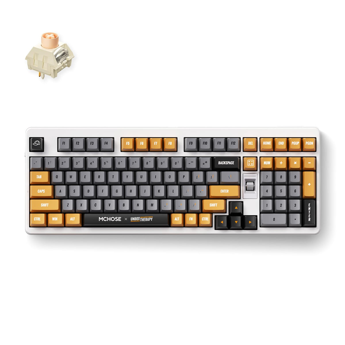 MCHOSE UT98 Wireless Mechanical Keyboard Compact Silent Gaming Keyboard with Knob Tri-Mode Connection Hot Swappable Custom Creamy Keyboard Gasket Structure Pre-lubed Linear Switches RGB Classic Silent