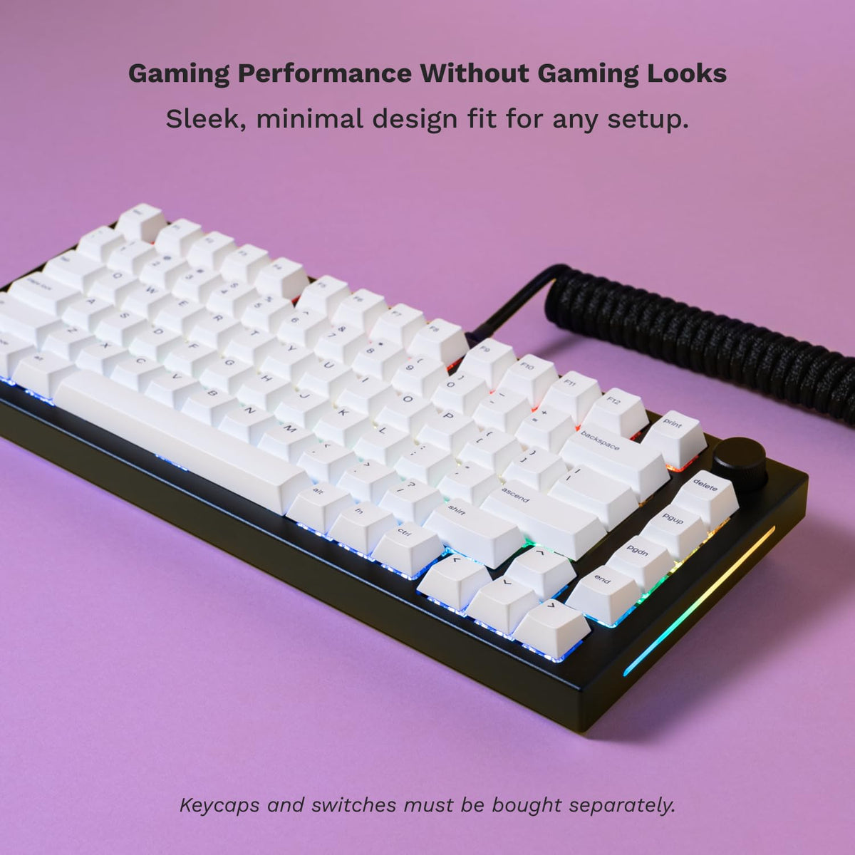 GLORIOUS Gaming GMMK PRO 75% Barebones Black (Frame Only) - Modular Mechanical Gaming Keyboard, TKL Size (75%), 3.3lb Frame, RGB, Fully Customisable, 5-Pin Switch Support