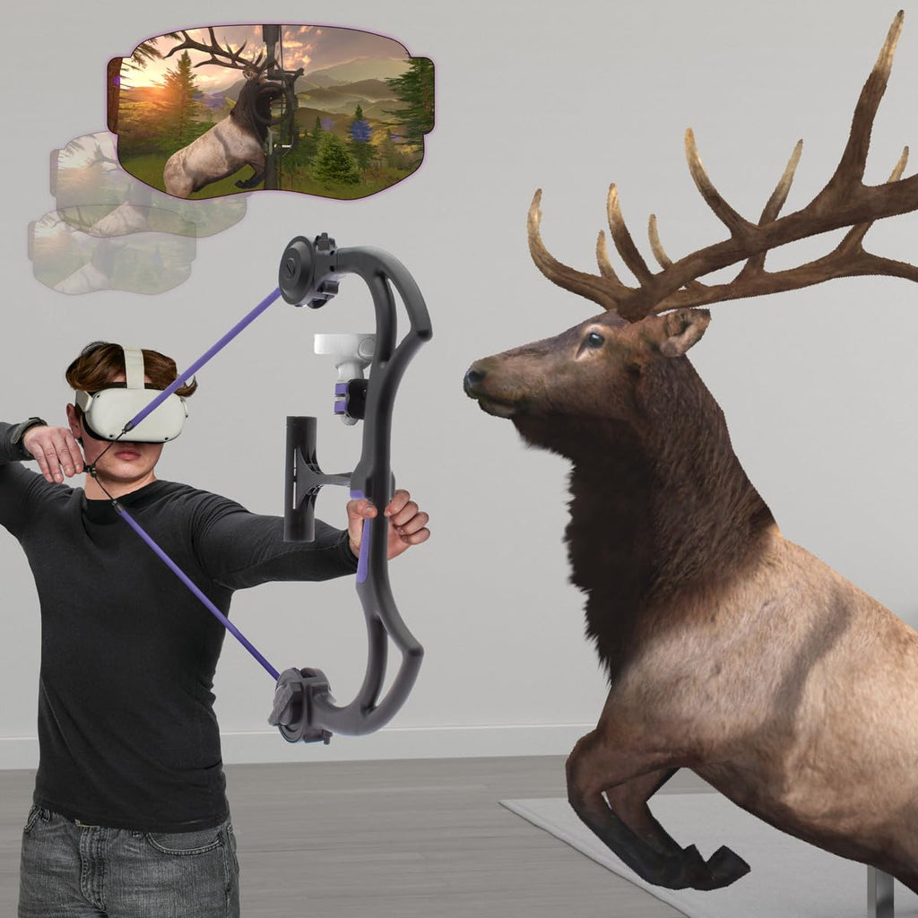 AccuBow VR Virtual Reality Hunting Universal Controller Mount - Compatible with Meta Quest, HTC Vive, Steam Valve Index