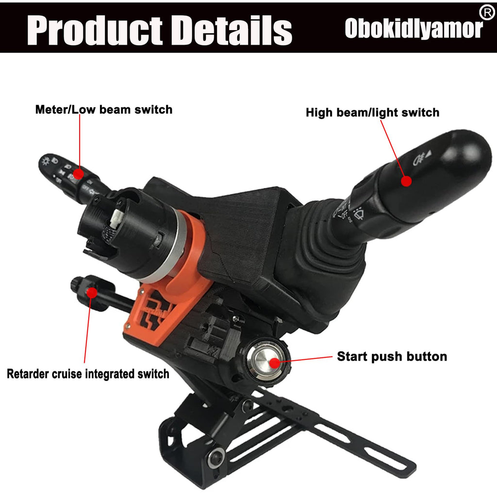 Obokidly Upgrade Type DIY Racing Simulator Steering Wheel Turn Signal Wiper Lever Switch For Logitech G27 G29 G920 G923 Logitech Thrustmaster T300 (Upgrade Type-For G27/G29, Black)